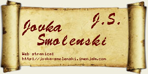 Jovka Smolenski vizit kartica
